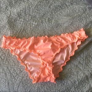 Coral cheeky bathing suit bottoms